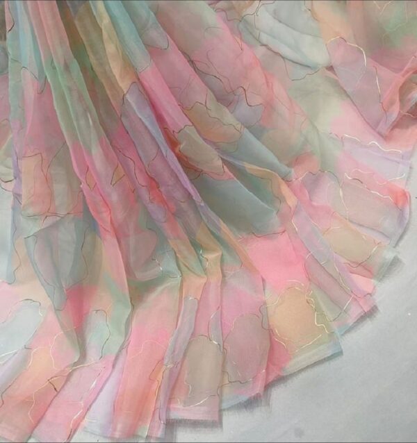 organza saree D-2 - Image 4